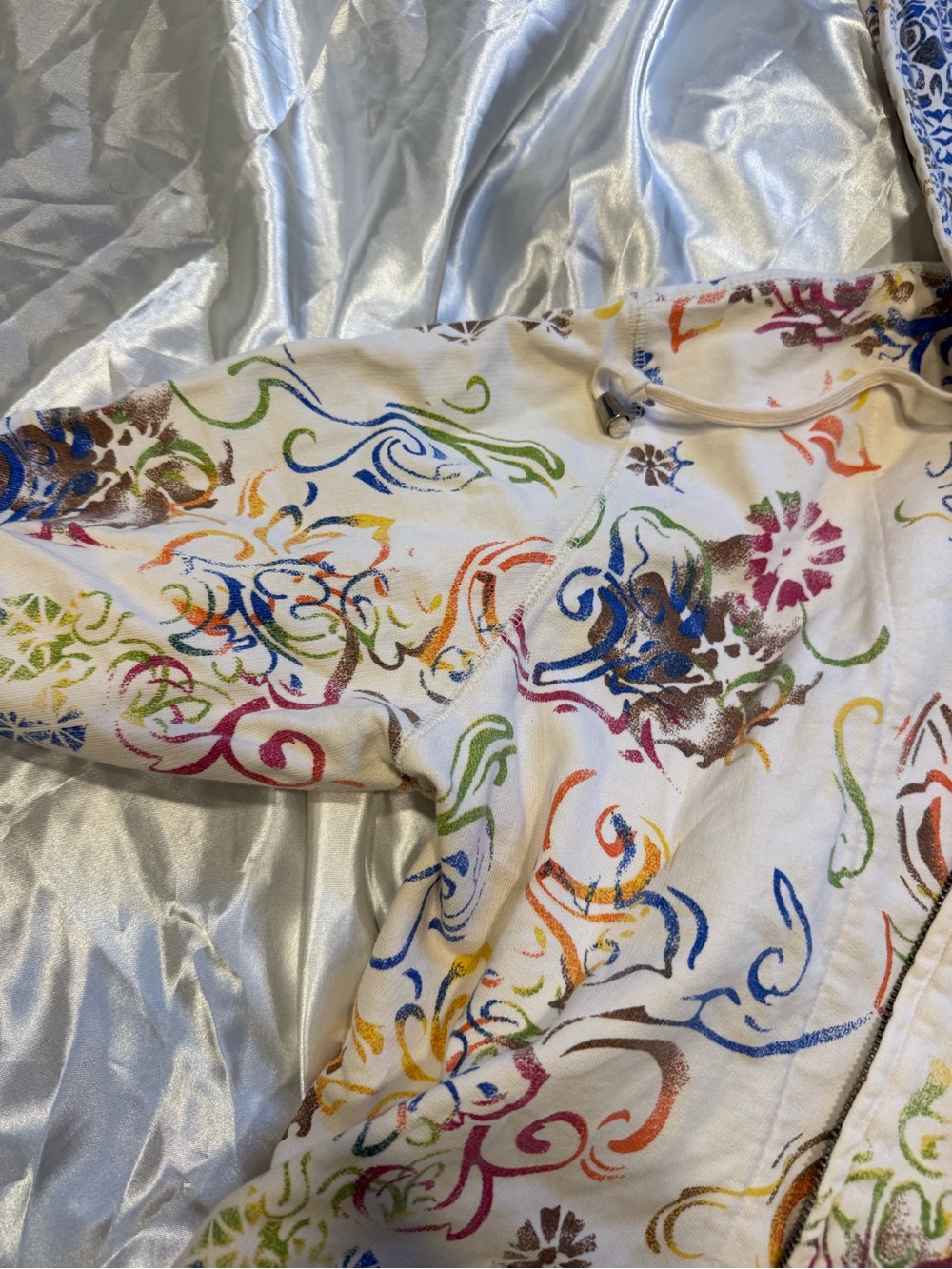 Women's Multi-Color Patterned Hooded Jacket - Picture 2 of 5